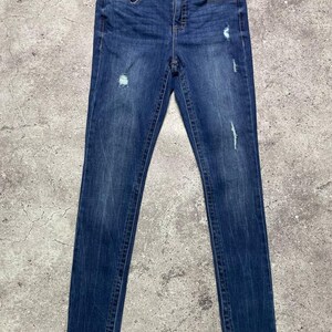 Vintage Seven7 Skinny Jeans Dark Wash Distressed Size 4 S Women’s image 2