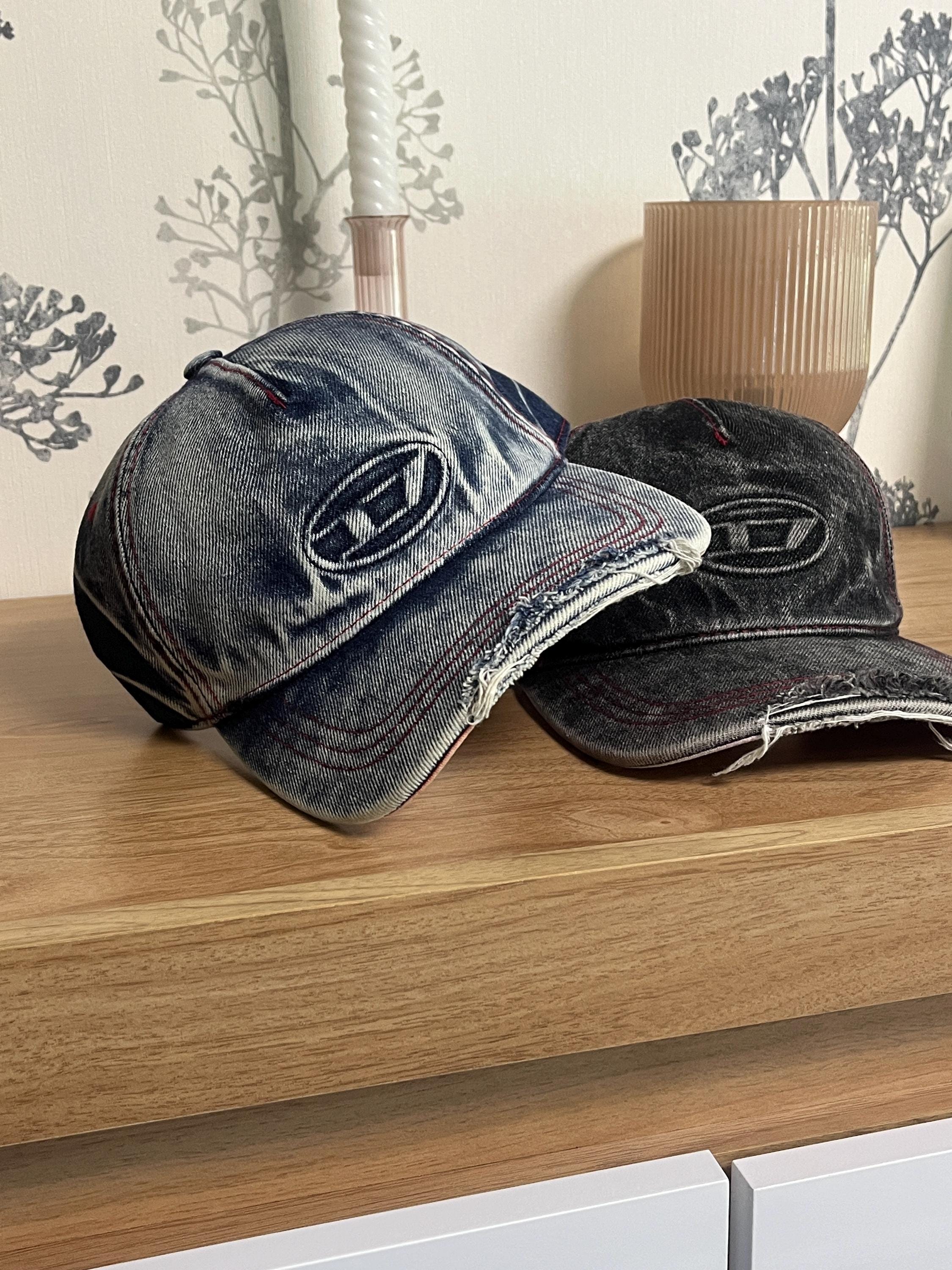 Vintage Diesel Distressed Denim Baseball Cap Y2K Style