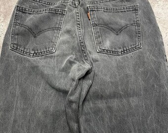 Vintage Levi's 30x32 Schwarze Faded Denim Jeans
