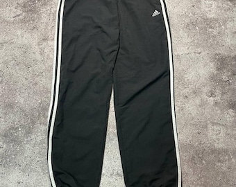 Vintage Adidas Climalite Black Track Pants Striped Sportswear Performance M