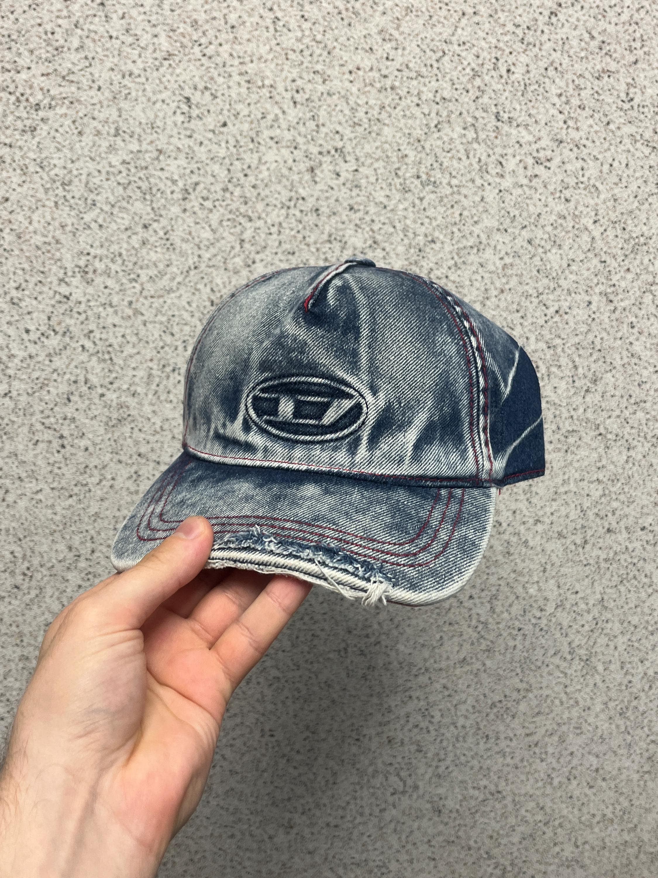 帽子 Diesel Vintage Crash Denim Cap Vintage Diesel Faded Distressed Denim Cap - Etsy