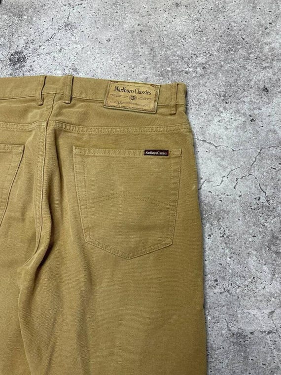 Vintage Marlboro Classics Brown Cotton Pants 36x34 Casual Workwear