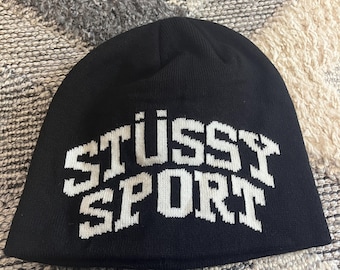 Vintage Stussy Sport Knit Beanie - Y2K Streetwear - Etsy
