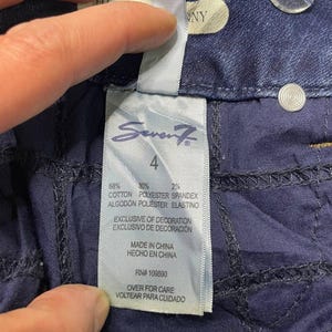 Vintage Seven7 Skinny Jeans Dark Wash Distressed Size 4 S Women’s image 5