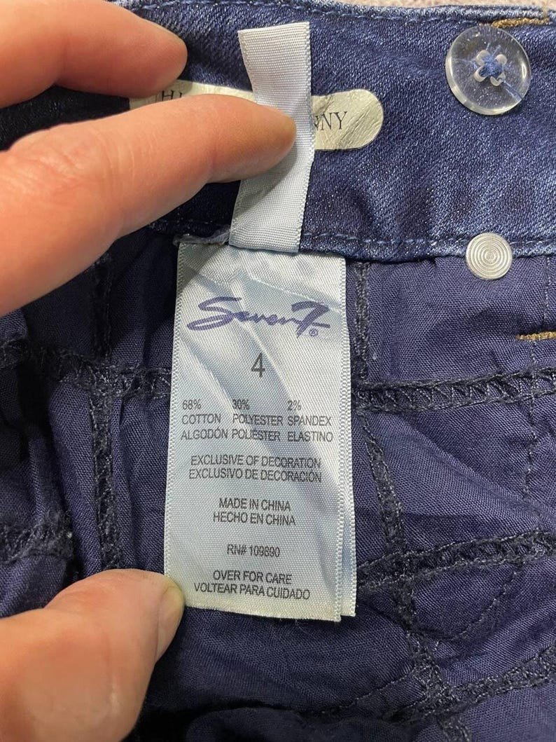 Vintage Seven7 Skinny Jeans Dark Wash Distressed Size 4 S Women’s image 5