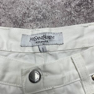 Vintage Yves Saint Laurent White Jeans Size XL Made in Italy Cotton Pants 52 image 5