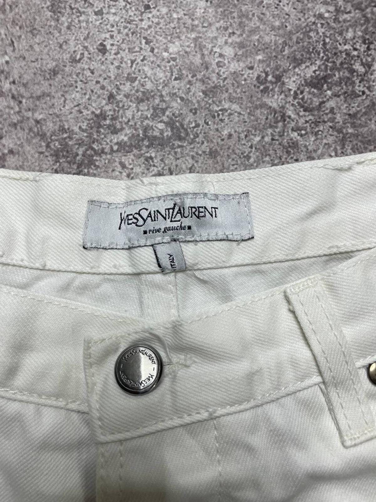 Vintage Yves Saint Laurent White Jeans Size XL Made in Italy 