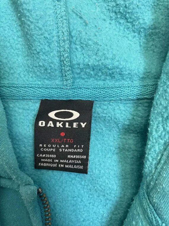 Vintage Oakley Blue Zip Hoodie - 2XL Full Zip Sweatshirt - Retro