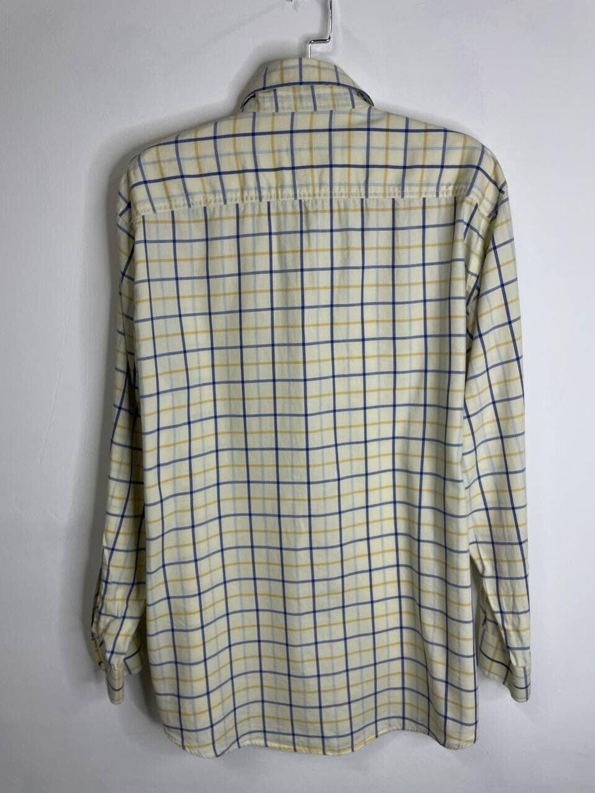 Vintage Oxford Shirt Co. Country Shirt Yellow Blue Check