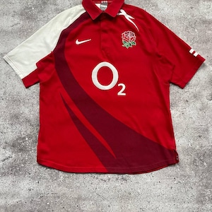 Vintage Nike O2 England Rugby Jersey Polo Rugby Shirt Medium