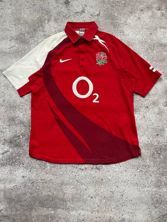 Vintage Nike England Rugby Polo Shirt - Men's Size L - Iconic Red