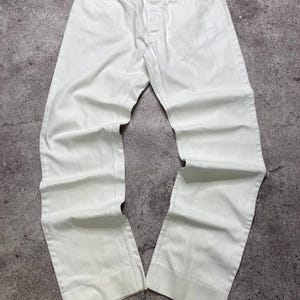 Vintage Yves Saint Laurent White Jeans Size XL Made in Italy Cotton Pants 52 image 3