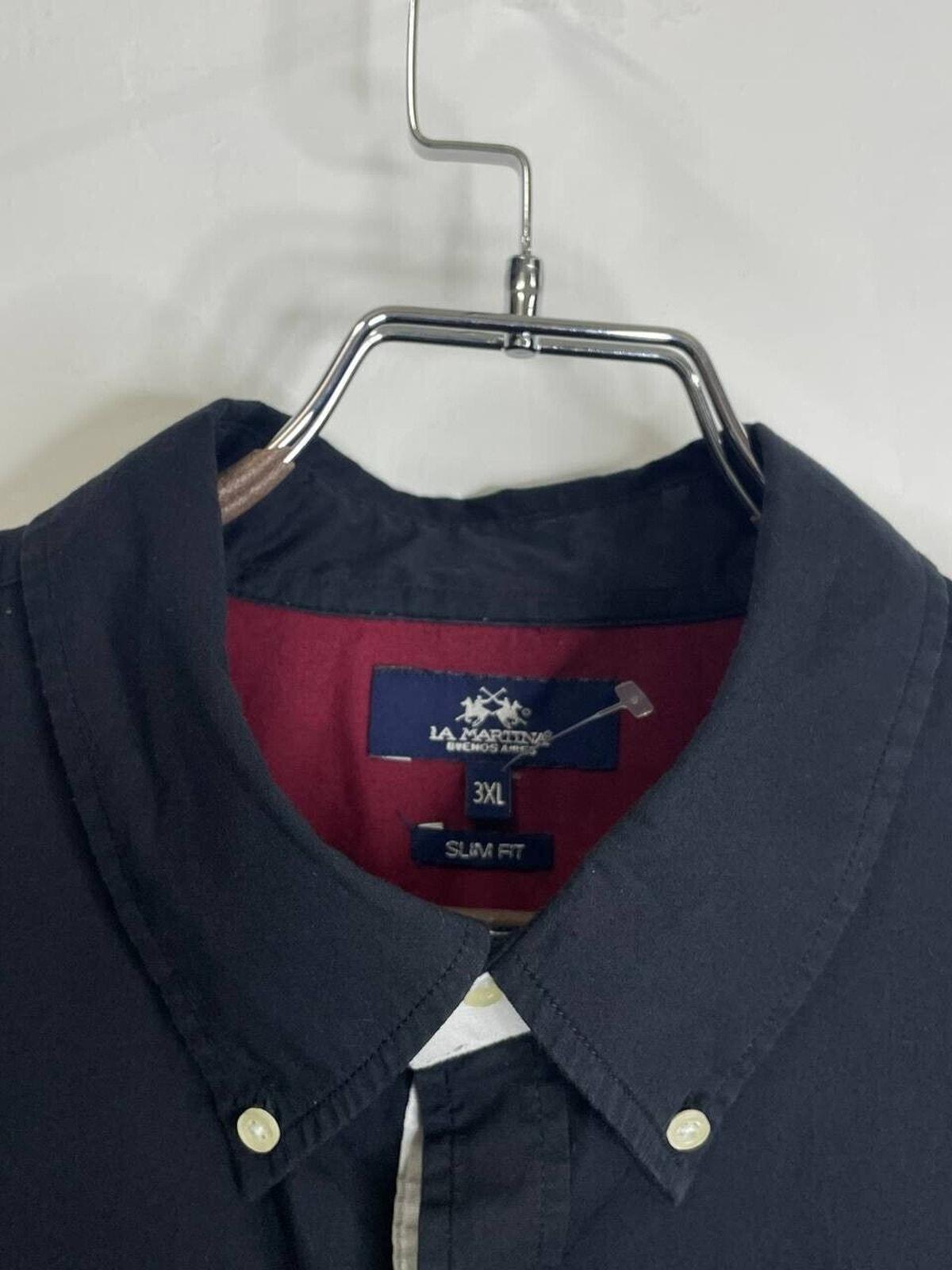 Vintage La Martina Black Shirt Polo Team Embroidered Logo Long