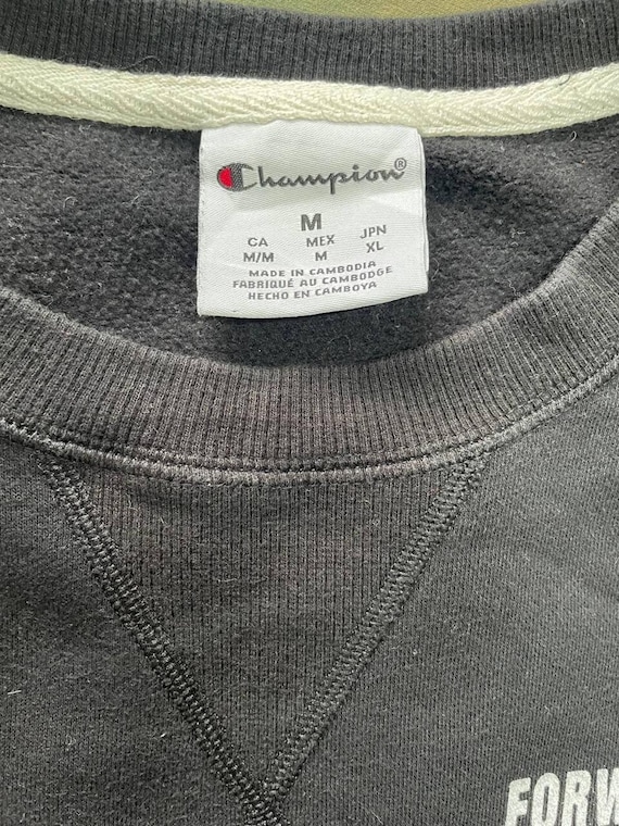Vintage Champion Forward Conference Black Crewneck Sweatshirt Size