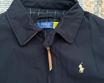 Vintage Polo Ralph Lauren Navy Jacket • Zip up Harrington Bomber