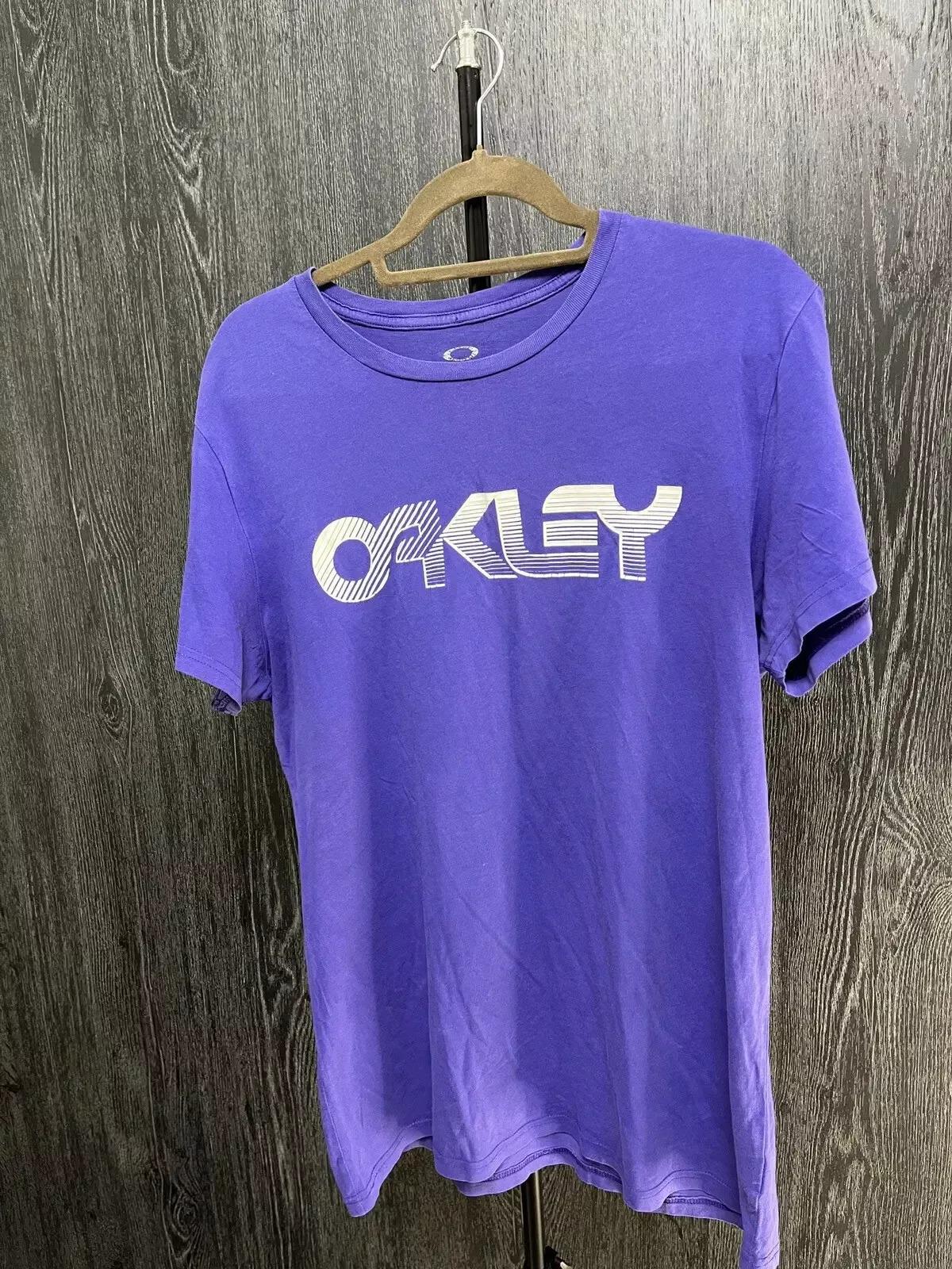 Vintage Oakley Big Logo Purple T-shirt Retro Streetwear Short 