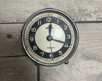 Vintage Soviet Mechanical Alarm Clock SEVANI, Non-working Retro Clock, Round Desk Clock, USSR Clock, Wind Up Clock, Collectible Clock 1960s