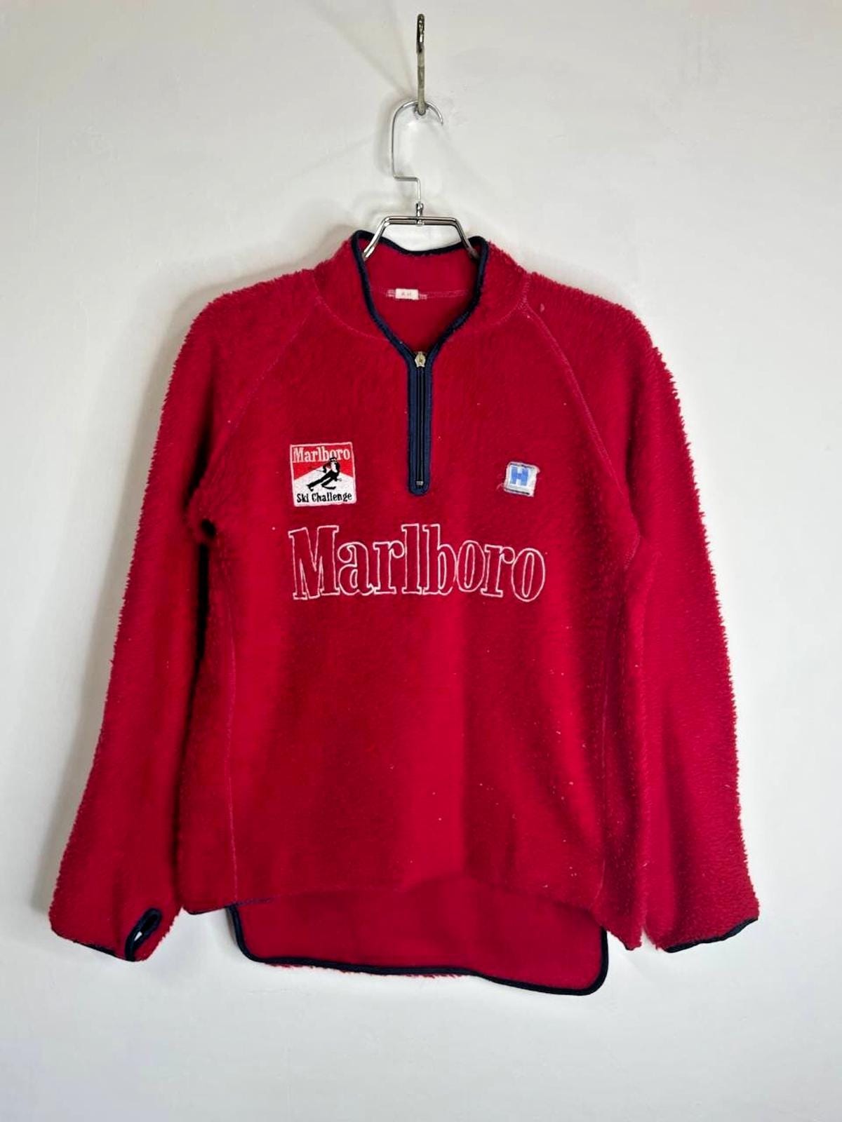 Vintage Marlboro Ski Challenge Red Fleece Pullover Size S - Etsy