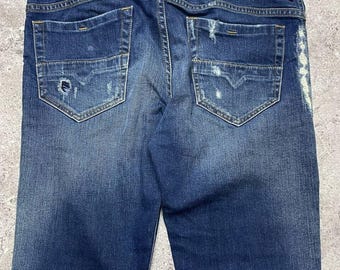 Vintage Diesel Thommer Jeans Blue Slim-Skinny Distressed W34 L34