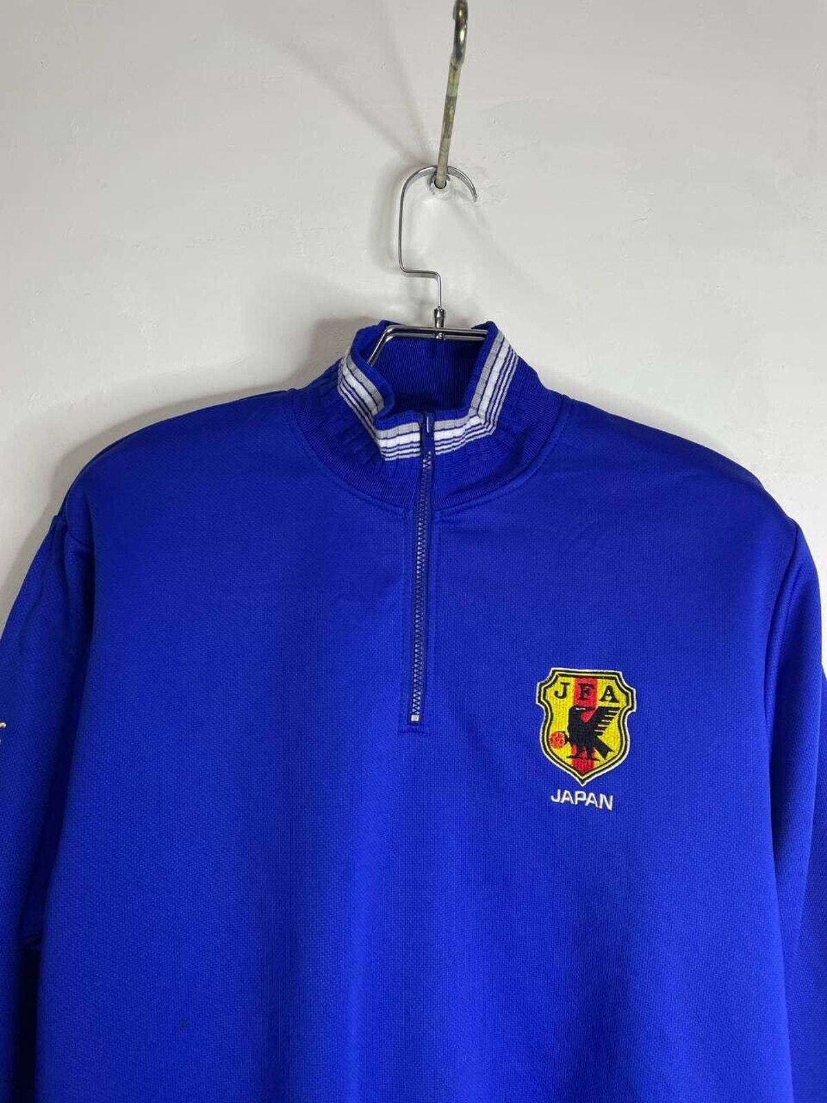 Vintage Asics Japan National Team Quarter Zip Sweatshirt Blue S