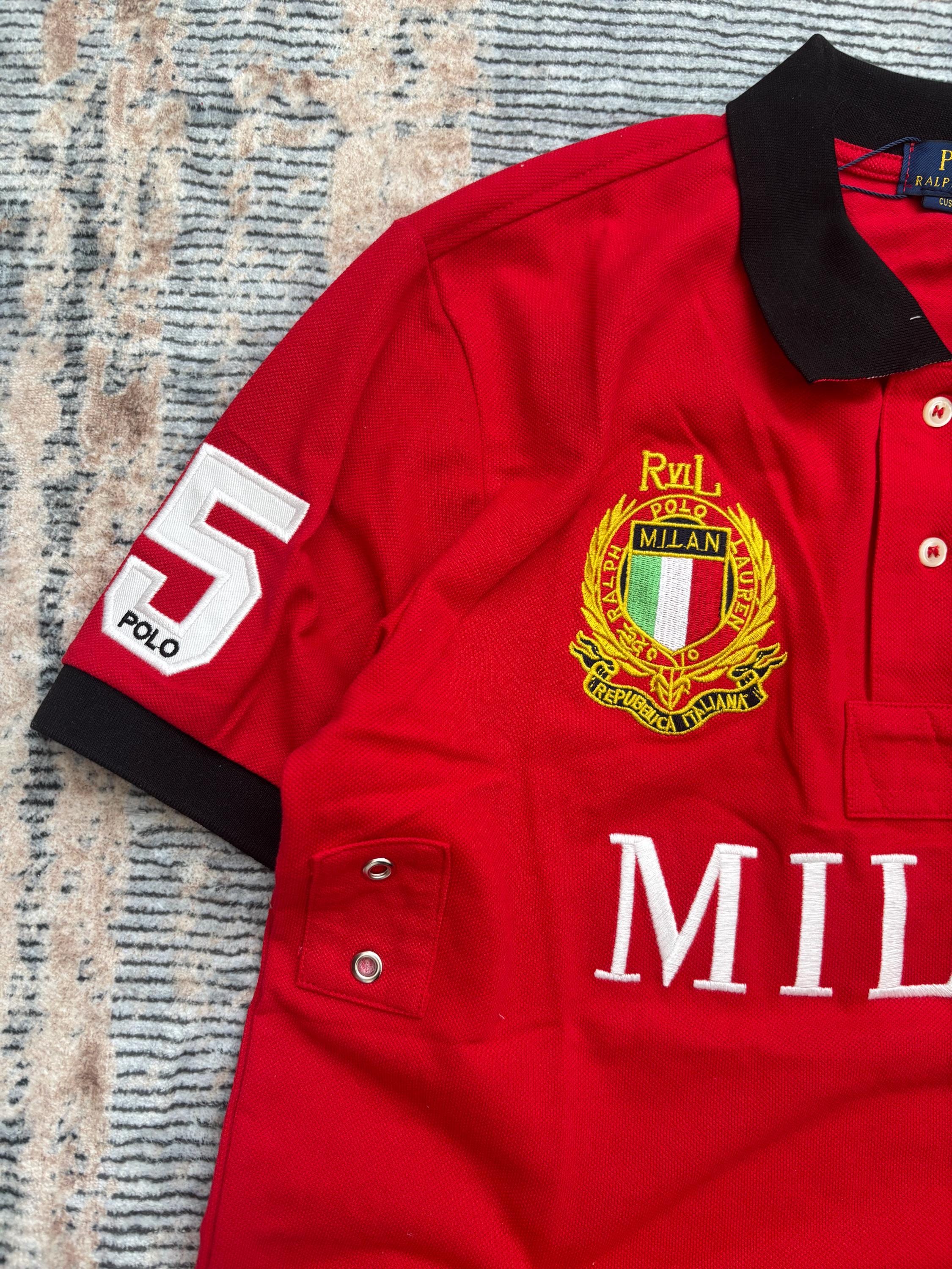 90s Polo Ralph Lauren MILAN ビックポニー　M y2k Vintage Polo Ralph Lauren Milan Polo Shirt Red • Big Pony Logo