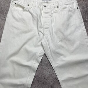 Vintage Yves Saint Laurent White Jeans Size XL Made in Italy Cotton Pants 52 image 4