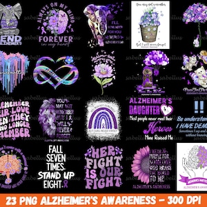 Alzheimer&#39;s Awareness Png Bundle, Alzheimer&#39;s Disease Png, Purple Ribbon Png, Memories Matters, Alzheimers Warrior, Alzheimer&#39;s Support Png