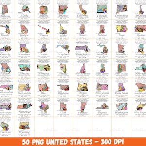 50 PNG USA Staaten Png Bundle, USA Png Png, amerikanisches Png Paket, USA Png, 50 Staaten Liebhaber Png, T-Shirt Png Bundle