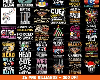 Billard Png, joueur de billard Png, billard Png, billard Png, Bundle chemise Png de billard, billard drôle, 8 boules Png, téléchargement numérique