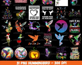 Floral Hummingbird Png Bundle, Hummingbird Lover Png, Spring Bird Png, Flower Lover Png, Animal Lover Png, Bird Nerd Png, Digital download