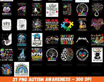 Autism Mom Awareness Png Bundle, Autism quotes Png, Autism t-shirt design, Autism typography Png, gift for autism, Digital download