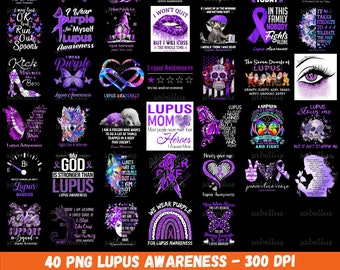 40 Lupus Awareness PNG Bundle, Lupus Cancer Png, Lupus Warrior Png, Purple Ribbon Png, Nobody Fights Alone, In May Wear Purple Png, Digital