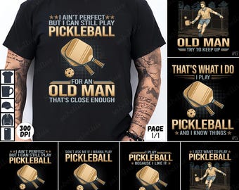 Pickleball PNG Bundle, Pickleball Sublimation, Funny Pickleball Design, Pickleball Shirt PNG, Retro Pickleball Clipart, Digital Download