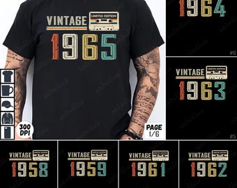 Vintage 1986 PNG Bundle, Retro 1986 Sublimation Design, 1980s Limited Edition Clipart, 1986 Birthday Shirt, 1986 Cassette Tape Graphic