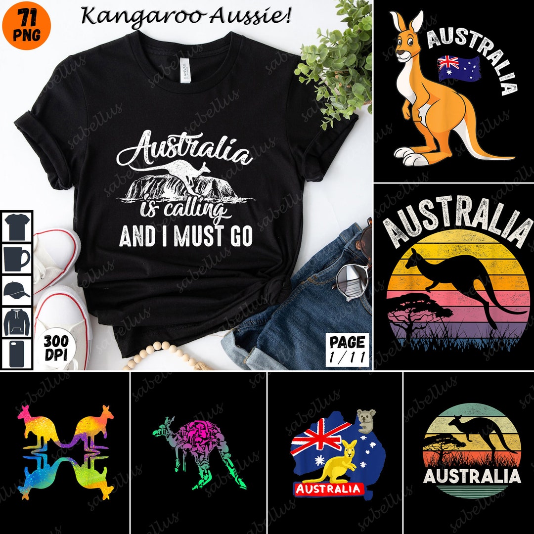 Paquete de 71 imágenes PNG de Australia me llama y debo irme, Canguros  enamorados, Canguro, Camiseta vintage divertida de canguro, Animal  australiano
