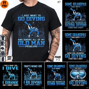 Scuba Diving PNG Bundle, Grandpa Scuba Diving Sublimation, Funny Diving Quotes, Diving Humor PNG, Digital Download, Diving Clipart