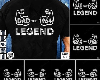 Dad Legend PNG Bundle, Dad Sublimation Design, Father's Day PNG, Dad Birthday Gift, Vintage Dad Clipart, Retro Dad Shirt Design
