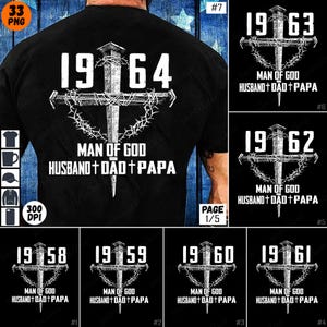Christian PNG Bundle, Man of God PNG, Husband Dad Papa Sublimation Design, Digital Download, Religious T-Shirt Clipart, Faith Quotes Art