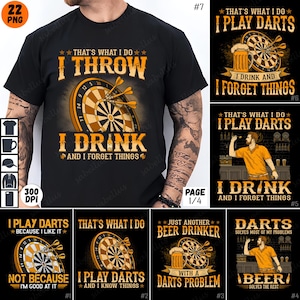 Darts Drinking PNG Bundle, Beer Lover Sublimation, Funny Darts Quotes, Darts Player Gift, Digital Download PNG, Darts Design Bundle