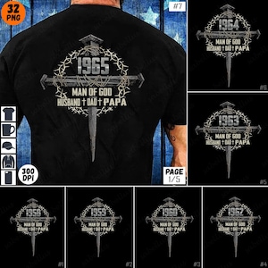 Man of God PNG, Husband Dad Papa Sublimation Design, Christian Father Shirt Design, Religious Dad Gift, Digital Download, 300 DPI