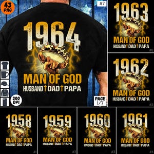 Man of God PNG, Husband Dad Papa Quotes, Christian Sublimation Design, Digital Download, Father&#39;s Day Art, Printable, Religious Clipart