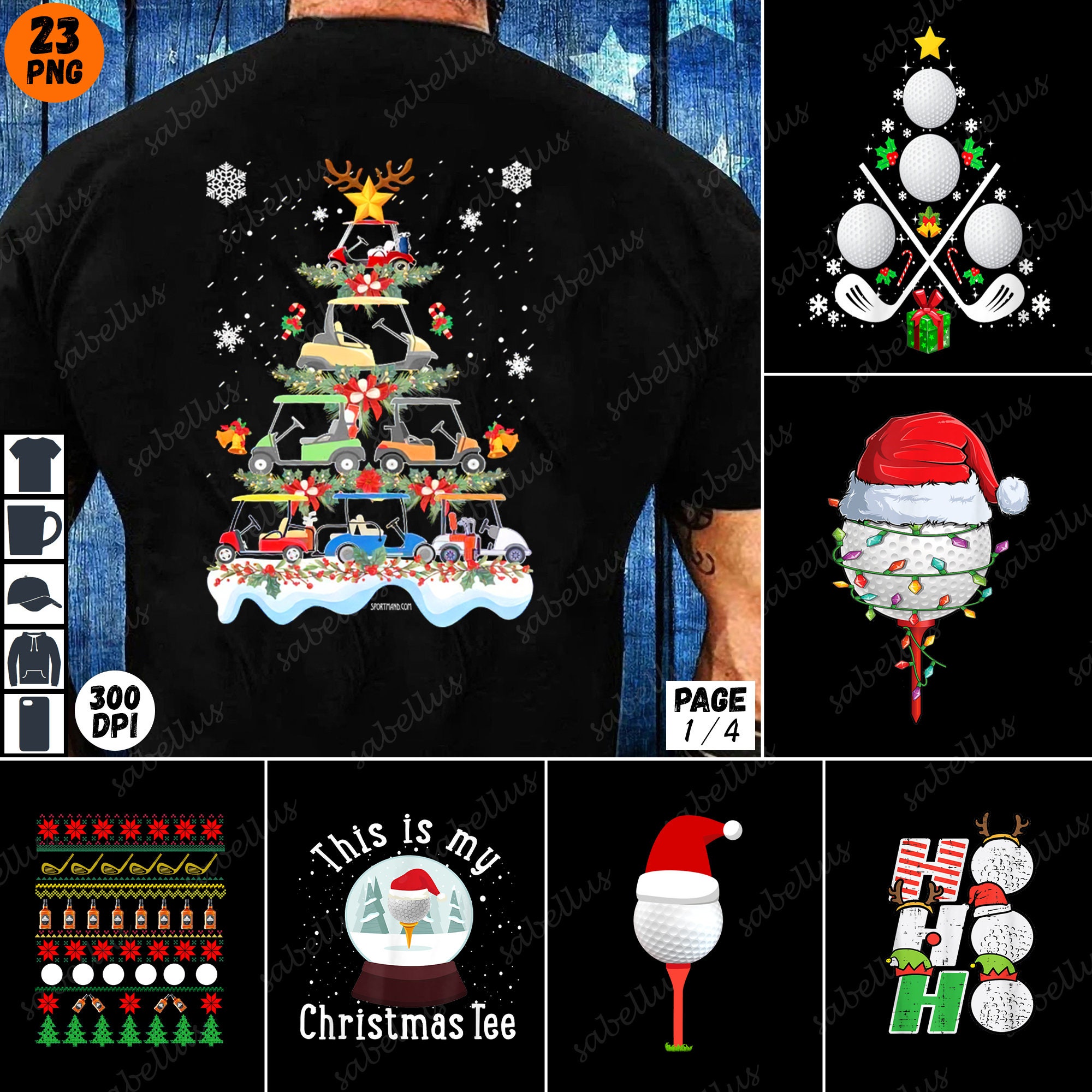 Christmas Golf Gift PNG Bundle, Funny Golf Club Shirt, Golf Sweatshirt Design, Golf Lover Holiday Gift, Golfing Sublimation, Festive Golf
