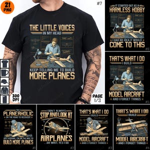 Model Aircraft Builder PNG, Airplane Hobbyist Gift, Plane Building T-Shirt, Aviation Enthusiast, Funny Pilot Tees, Model Plane Maker PNG