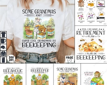 Beekeeping PNG, Beekeeper Sublimation, Retro Bee Lover PNG, Grandma Beekeeper Design, Funny Beekeeper Clipart, Honeybee Digital Download