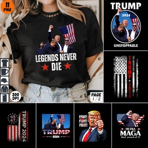 11 PNG Trump Assassination Bundle, Trump President Png, Trump 2024 Supporter Png, Republicans Png, Election USA 2024, MAGA Png, Trump Fight