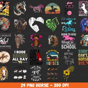 Horse Png Bundle, Horse Png, Horse Lover Png, Horse Quotes Png, Horse Shirt Png, Stable Png, Horse Girl Png, 3 horses Png, Sublimation Png