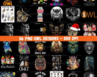 Hibou PNG Bundle, Clipart hibou, sublimation de hibou, hibou Png, citations drôles de hibou, art oiseau, oiseau png, animal png, conception par sublimation, conception numérique
