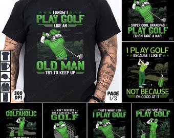 Golf Quotes Sublimation Bundle, Golf PNG Designs, Funny Golf Art, Golf Lover Clipart, Digital Golf Graphics, Golf Shirt Sublimation