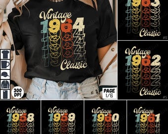 Vintage 1986 Classic PNG, Retro 1986 Sublimation Design, 80s Birthday Shirt, Digital Download, 1980s Graphic Tee, 1986 Birthday Gift