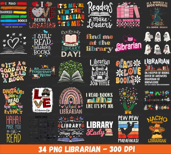 Library Png Bundle, Reading Png, Book Quote Bundle Png, Book Reading Png, Books Designs for Shirts, Librarian Png, Library Png, Digital